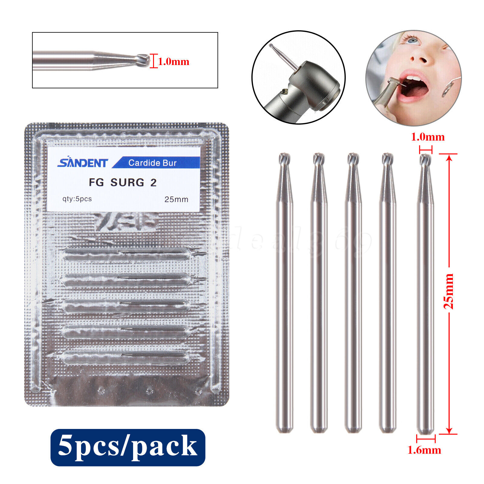 Dental Surgical Length Bur Round Long 4 557 330 25mm Carbide For High Speed ns