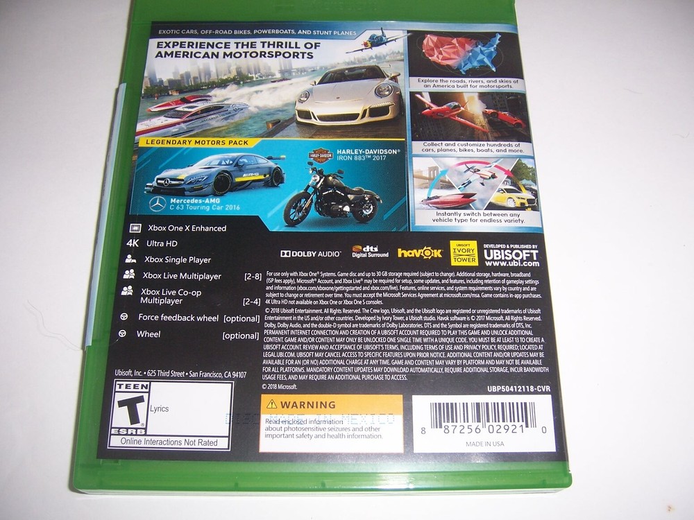 Original Box Case Xbox One XB1 - THE CREW 2 Two