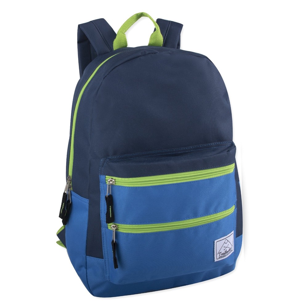 Trail maker Multi Pocket Multicolor Backpack with Adjustable Padded Straps Navy