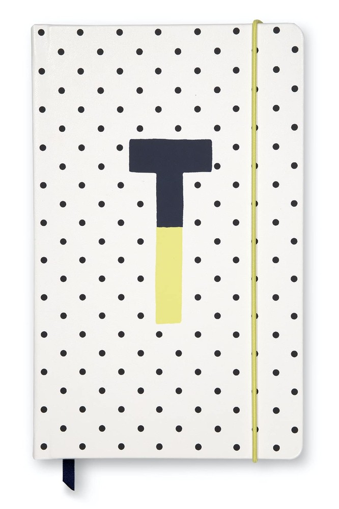Kate Spade New York Take Note Large Polka Dot Leatherette Initial Notebook Bo...