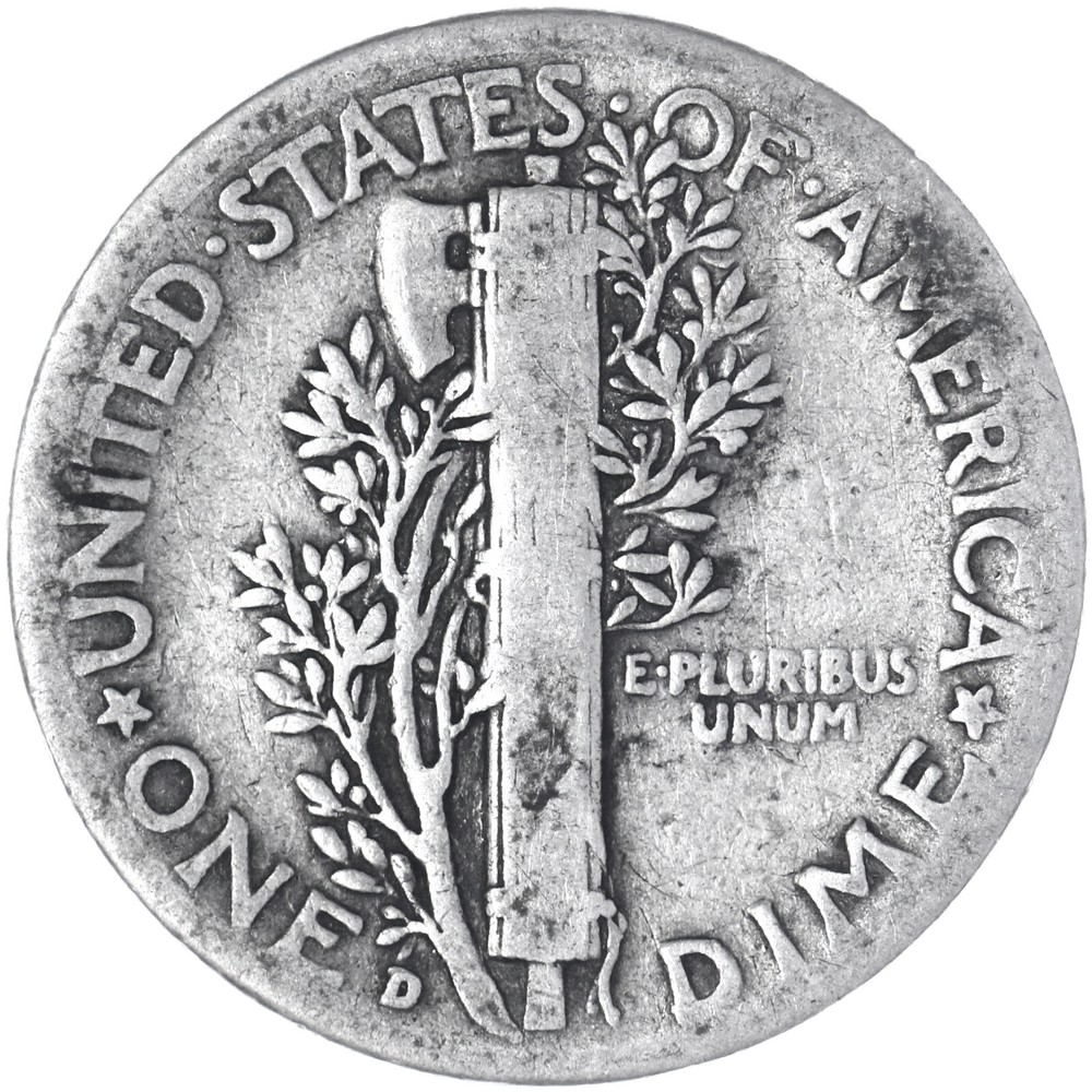 1941 D Mercury Dime 90% Silver Very Good VG
