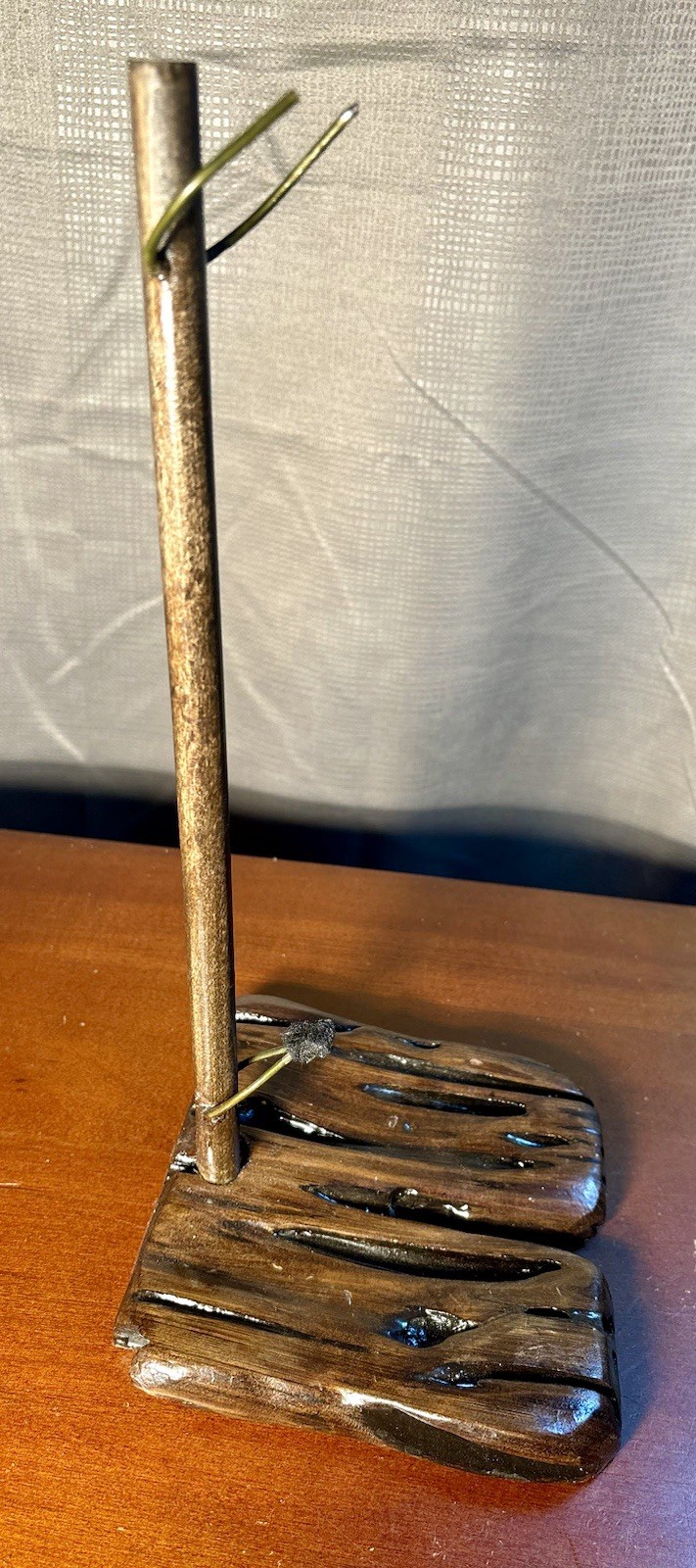 World Class Fossil Camel Leg Mount on Pecky Cypress Wood Stand Florida Fossils