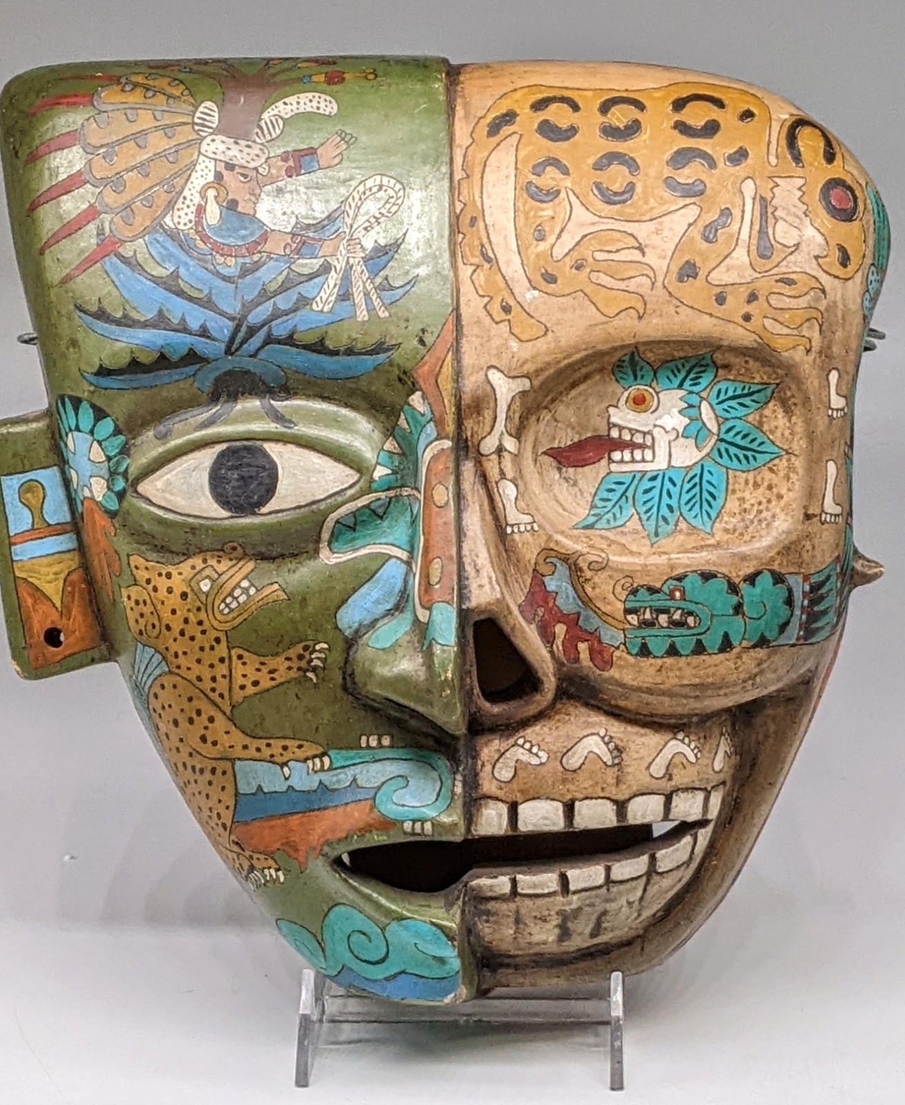 Mexican Mayan Life and Death clay mask