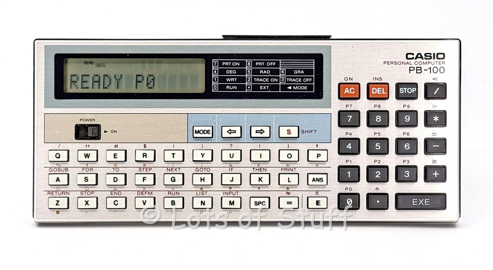 Vintage Casio PB-100 Personal Computer Case Manual Excellent Condition Tested