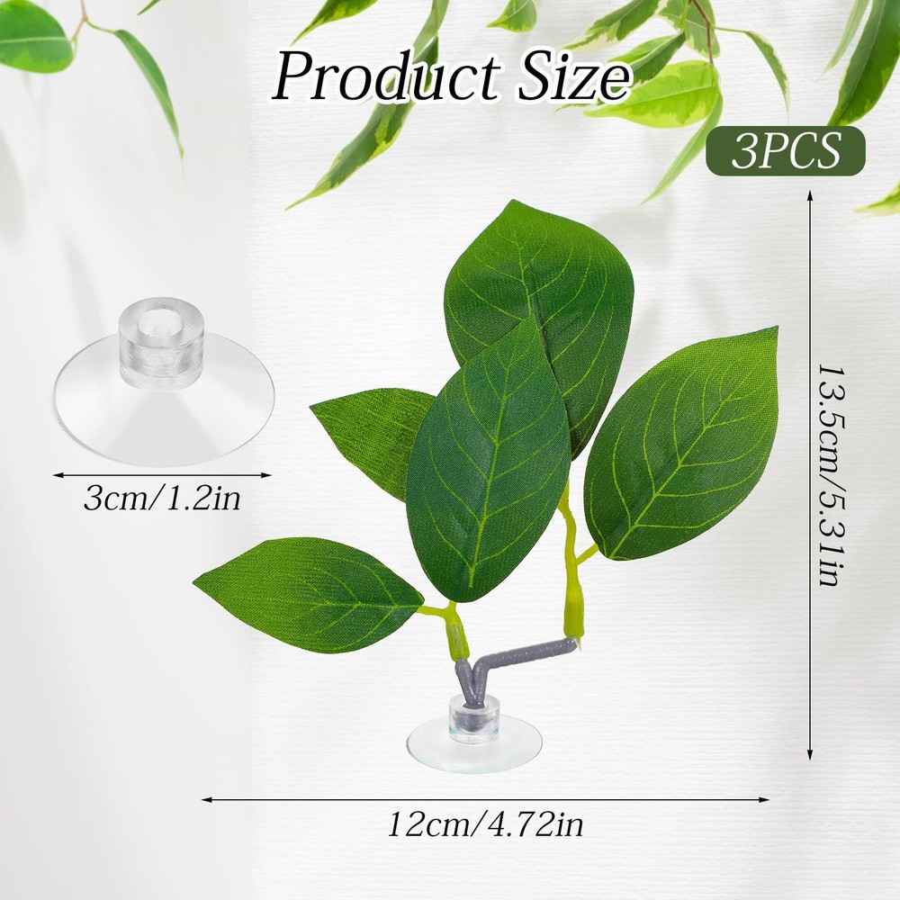 Thinp 3 Pack Betta Fish Leaf Pad, one size, Green, Transparent