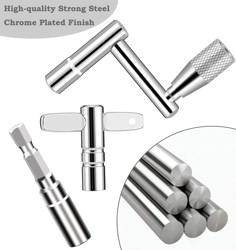 Drum Key Set, Speed Key, Standard Keys And Drill Bit Medium