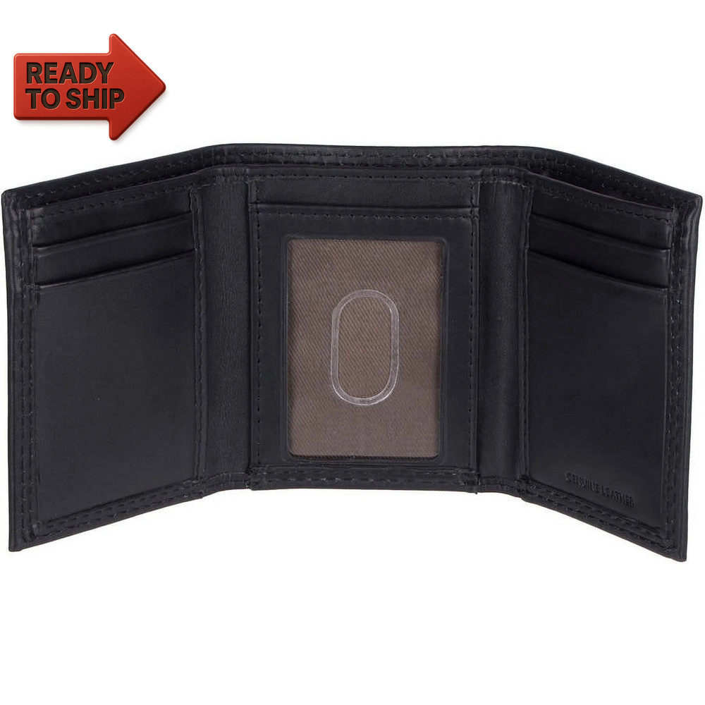 Men'S RFID Leather Extra Capacity Trifold Wallet