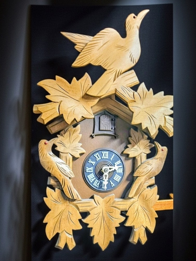 Vintage Antique Germany Black Forest Strike,Cuckoo Clock, 2 Weights Driven clock