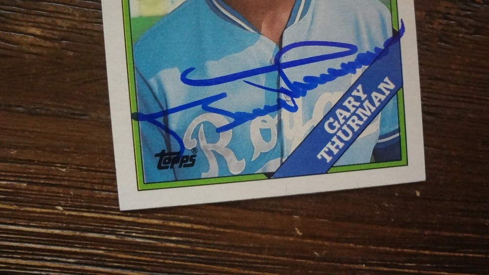 1988 TOPPS GARY THURMAN AUTORGAPHED BASEBALL CARD