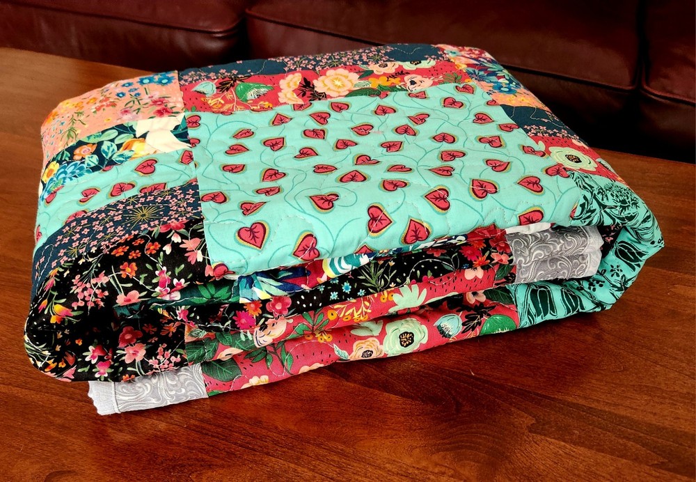Homemade Quilt 48" x 62" NECTAR