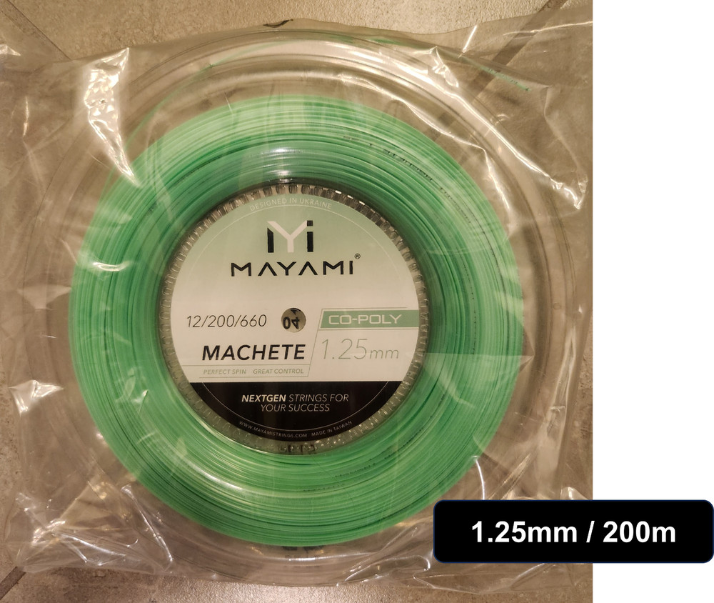 Mayami Machete Poly Tennis String Reel 200m | 17g/1.25mm | Triangular Teal