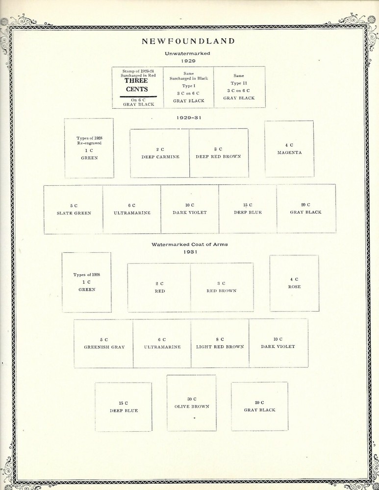 CANADA NEWFOUND LAND 1857 - 1933 SCOTT PAGES 2 POST SYSTEM