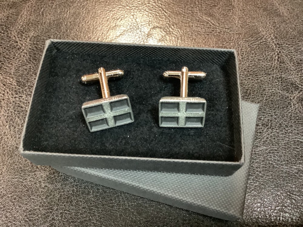 Cornwall / Cornish Flag Metal And Pewter Cuff Links