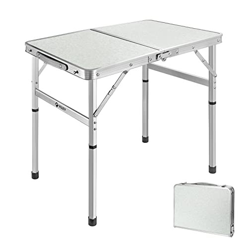 VILLEY Folding Camping Table, 2ft Small Portable Lightweight  Assorted Sizes
