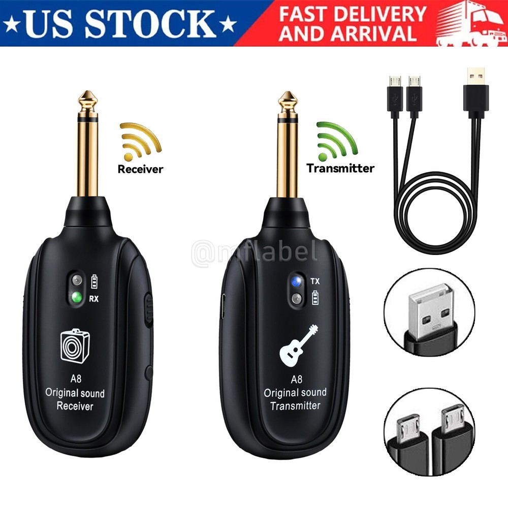 100ft INGPARTNER Wireless Guitar System Transmitter Receiver fit Bass Digital
