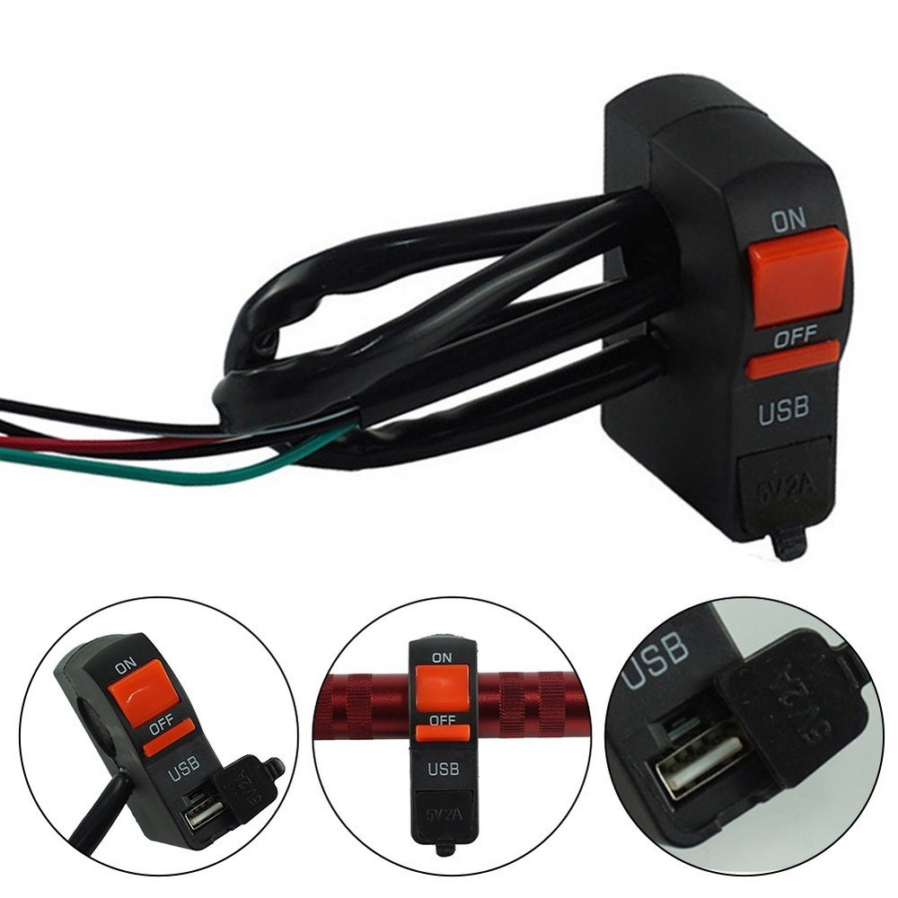 Convenient Motorcycle USB Charger with Built In Headlight Functionality