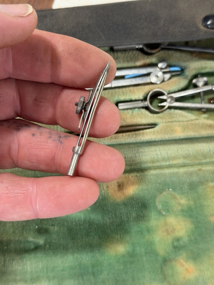 Vintage Drafting Tools Tower Germany 8 pc engineering 607.51051 orig case