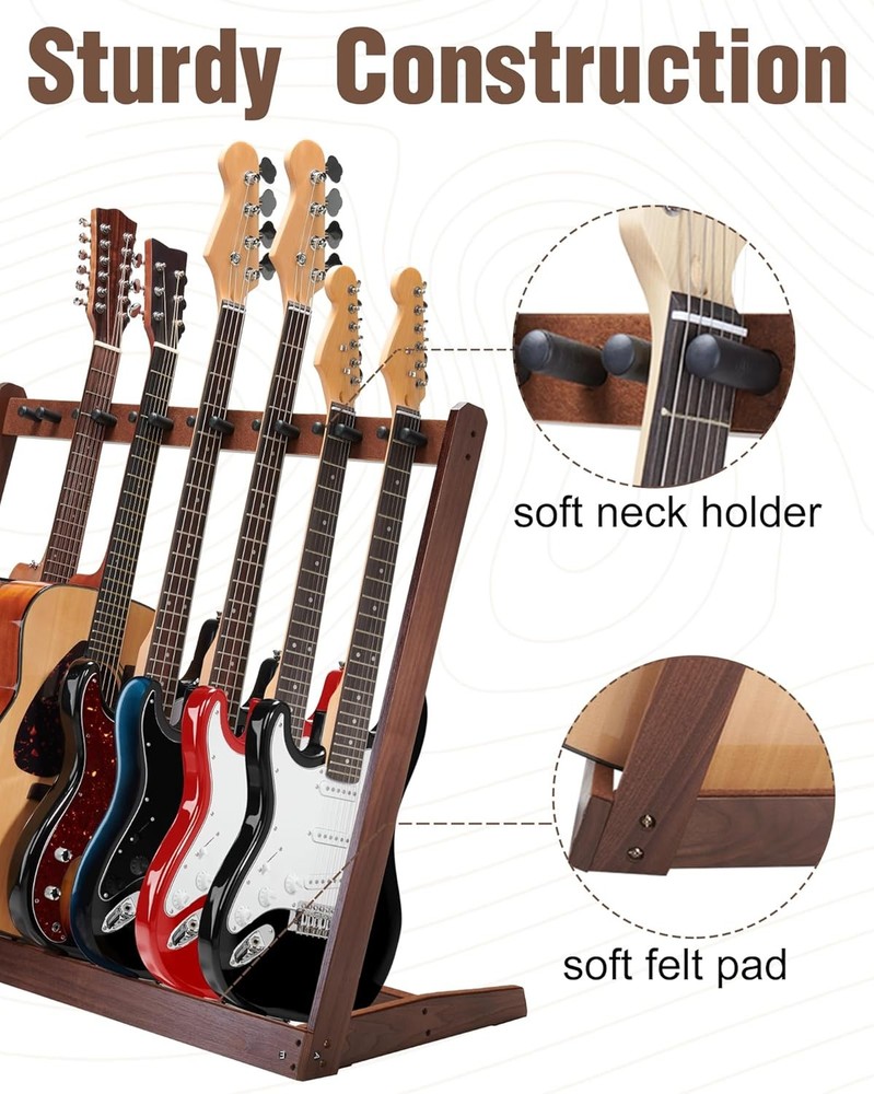 Multi Guitar Rack Stand Wooden Display