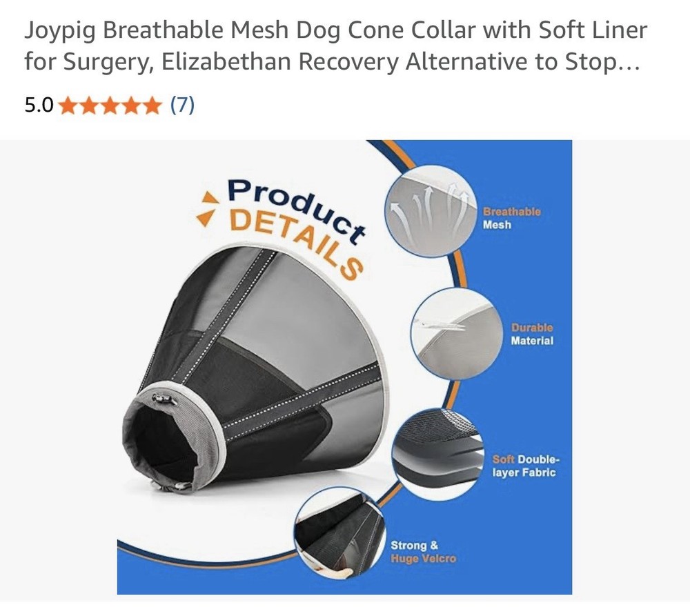 Dog Cone - Breathable, flexible - New