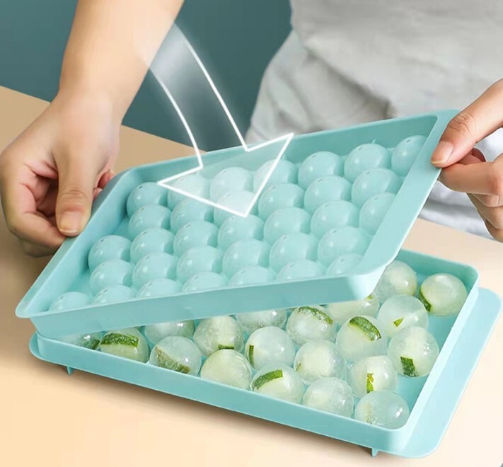 DIY Round Ice Cube Ball Maker PP Tray Silicone Sphere Mold Bar Whiskey Cocktails