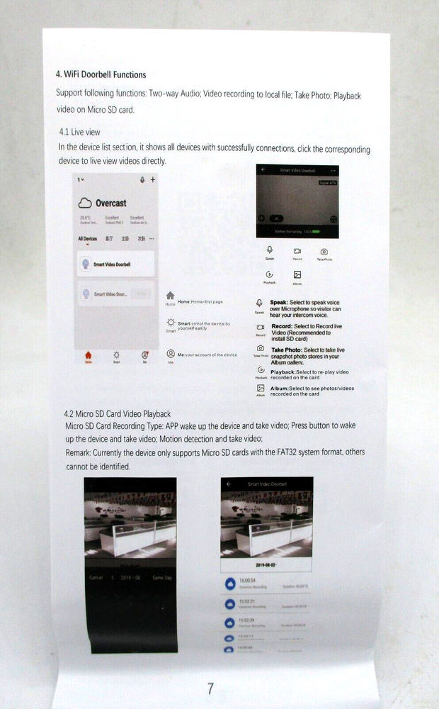 Smart WiFi Doorbell Camera Supersonic with Smart Motion Security System SC5000VD