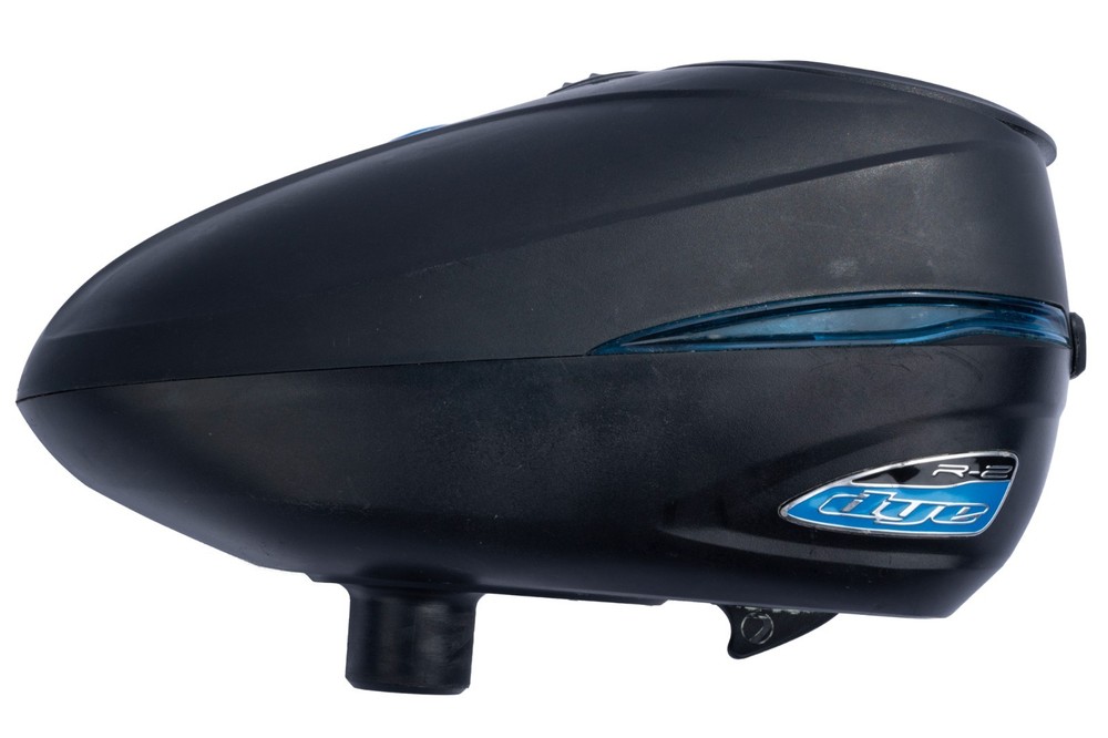 Dye R2 Black/Blue Paintball Hopper – Used – High Performance Feed System