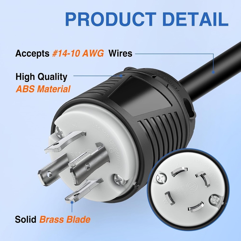 Durable 30Amp Locking Plug Adapter for 125/250V Applications – Safety Certified