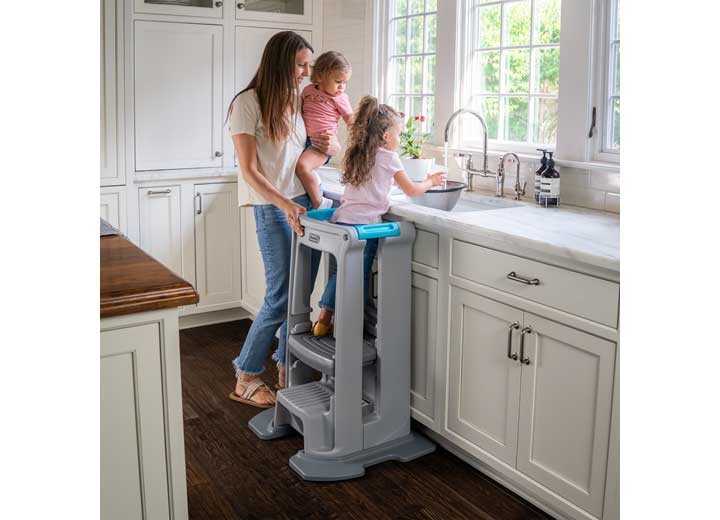 Simplay3 41807R-12 Toddler Tower Adjustable Stool (Gray)