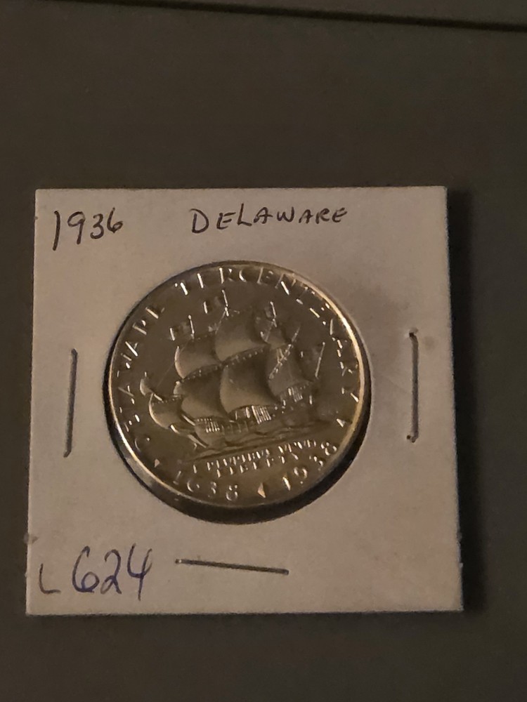1936 Delaware Commemorative Silver 50c Coin