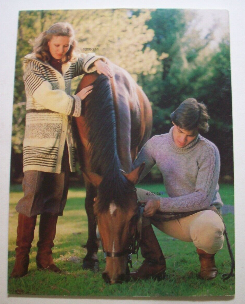 Brawny Blarney Bernat wool knitting patterns sweaters