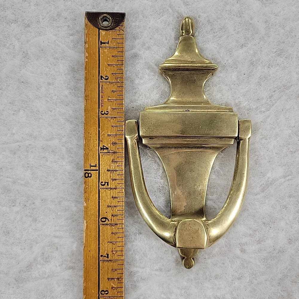 VTG Solid Brass 7.5 Inch Colonial Door Knocker MCM Rustic Boho Regency Old Money