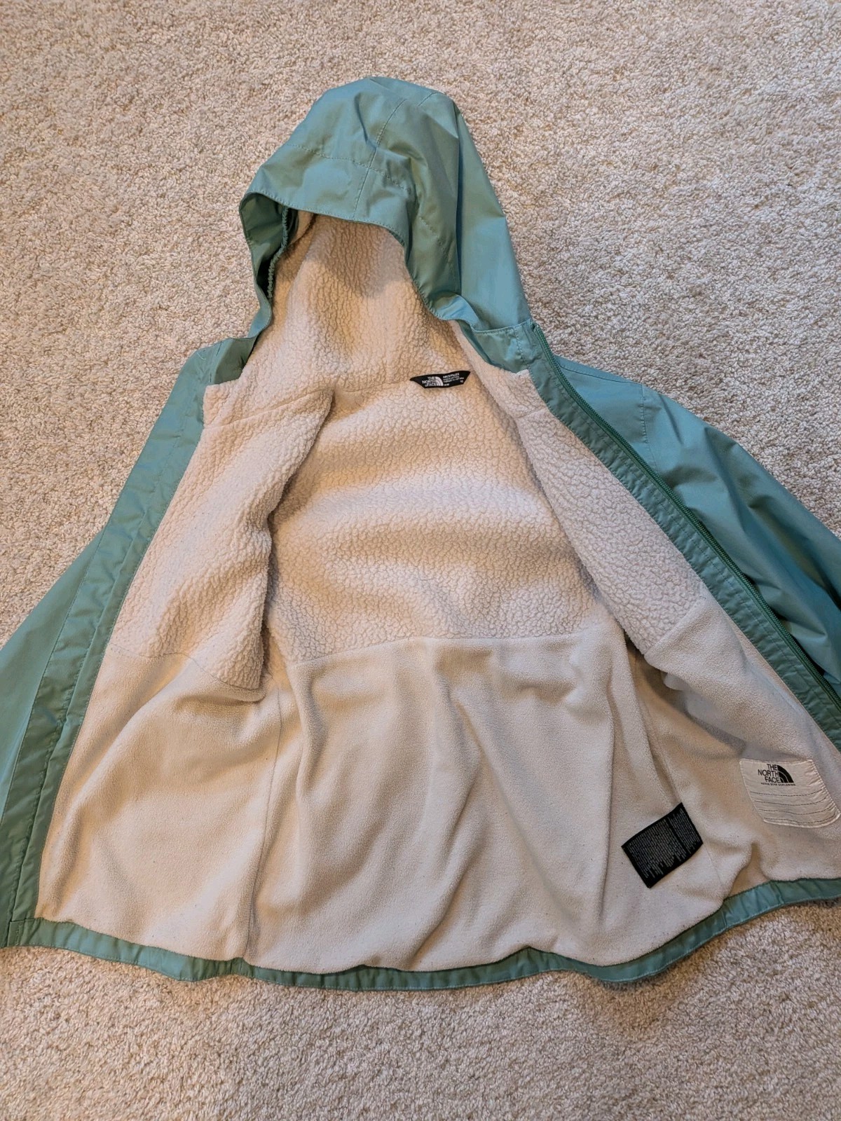 The North Face Wind Breaker Rain Jacket Girls Medium 10 Sherpa Warm Dry Vent