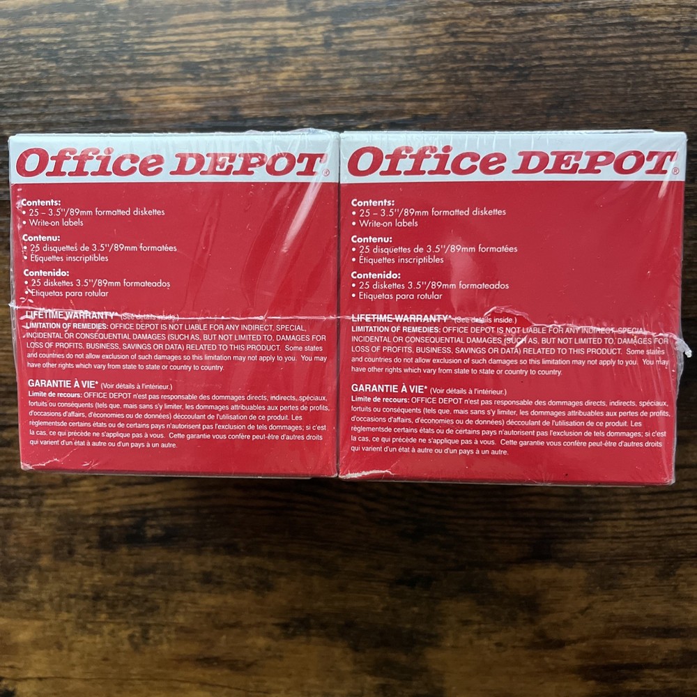 Office Depot 50 Pack Floppy Disk Diskettes 2HD IBM Format 3.5 (New Sealed)
