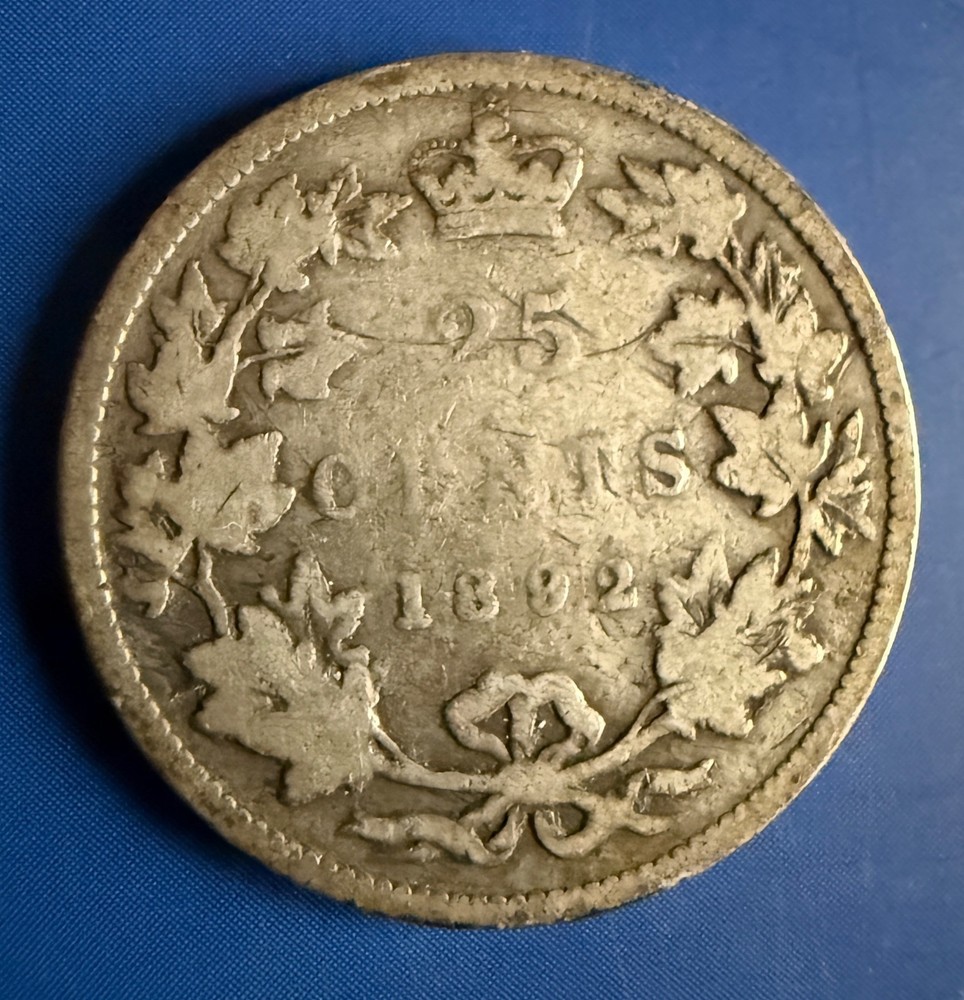 1892 Canada Silver 25 Cents Quarter
