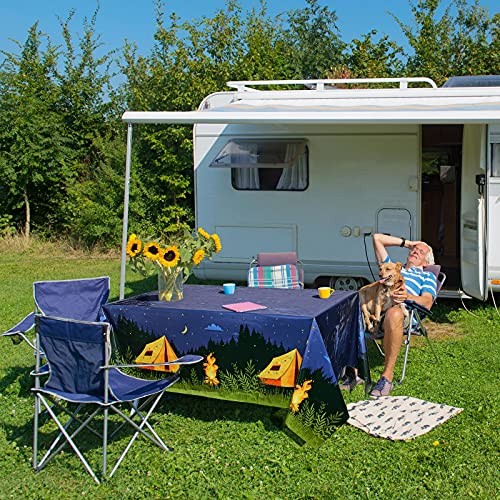Pieces Camping Party Decorations Camping Tablecloth Plastic Rectangular 2