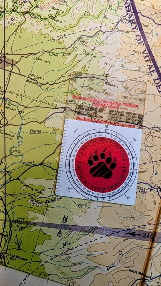 Stakeholder Prepping TACNAV Tactical Analog Rangefinder Map Tool Navigation Card