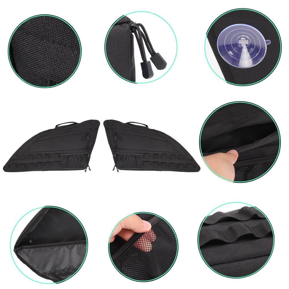 2PCS Black Tailgate Window Package Bag For Audi Q7 2006-2015