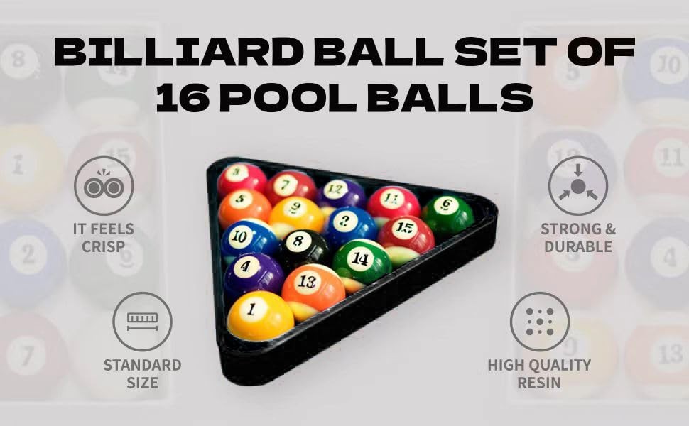 Mini Billiard Pool Balls Set - 1.5" Billiard Balls Set
