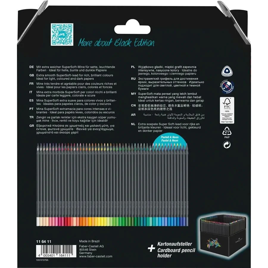 Faber-Castell Black Edition Colour pencils cardboard box of 100 116411