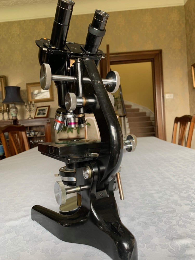 Vintage Watson Bactil Binocular Laboratory Research Microscope - circa 1953