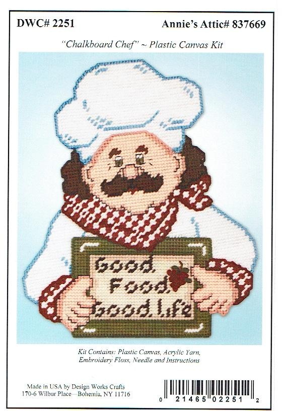 CHALKBOARD CHEF WALL HANGING  7ct plastic canvas  PATTERN (#TF0184)