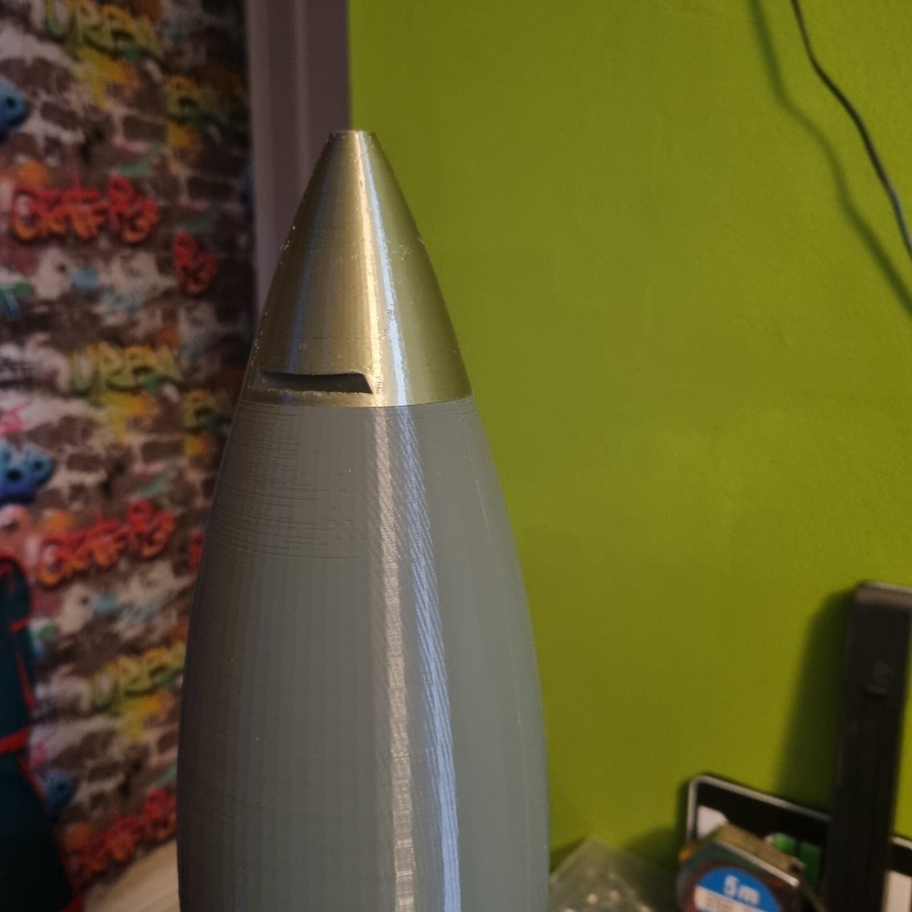 Fake 3D Printed Plastic Inert Howitzer 105mm Shell Round