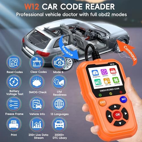 FISONA W12 OBD2 Scanner OBD Code Reader Diagnostic Tool Check Engine Fault USA