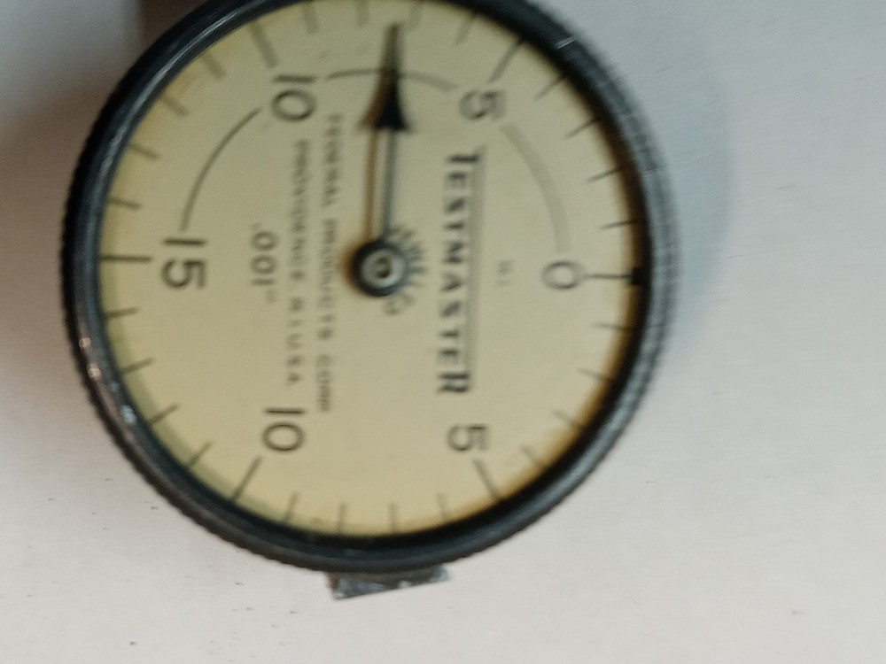 Vintage Federal Testmaster Dial Indicator Set, Case, Lens Missing, Accesories