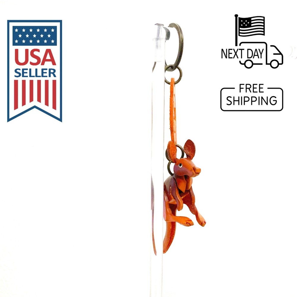 Kangaroo Handmade Leather Keyring