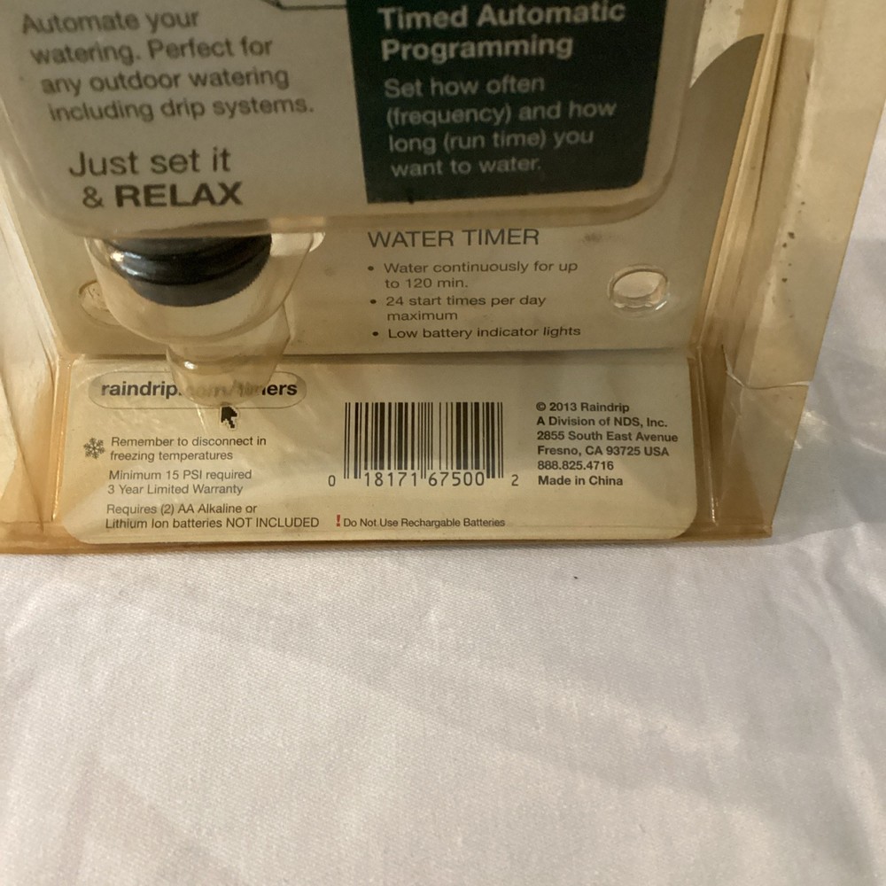 Raindrip Set-n-Flow Automatic Water Timer R675CT Analog Hose or Drip Timer New