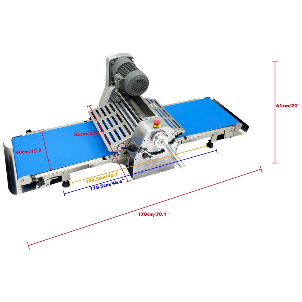 Dough Sheeter Reversible Electric Foldable Dough Pressing Machine Pastry Sheeter