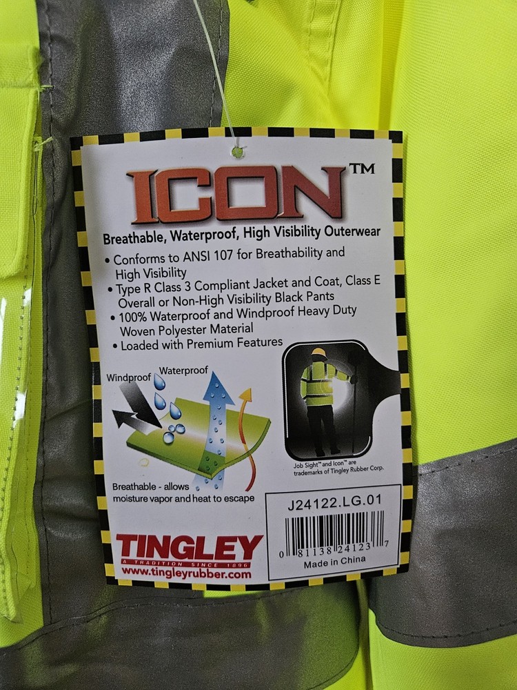 Tingley Icon High Visibility Waterproof Jacket Size Large