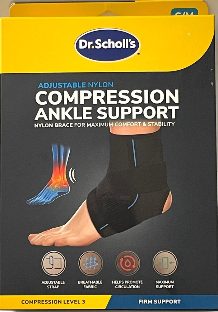 Adjustable Nylon Compression Ankle Circulation Technology Unisex S/M • NEW