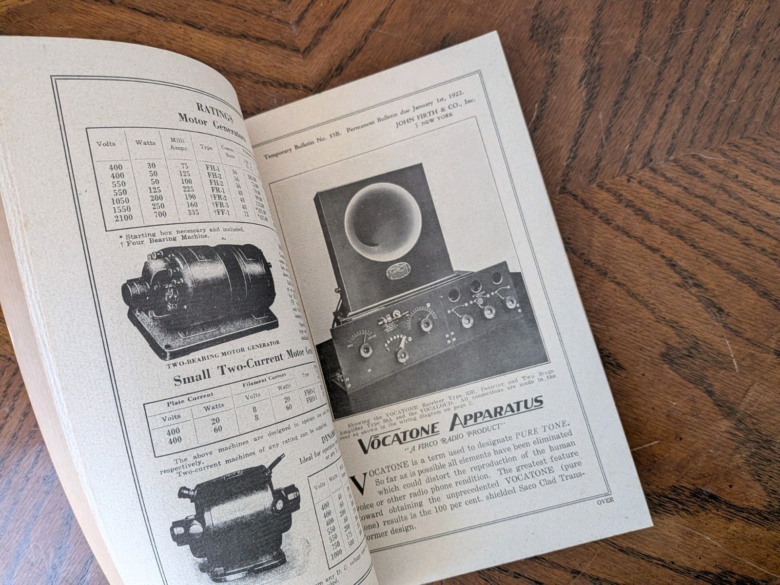 1921-22 John Firth Firco Radio Equipment Bulletin Catalog